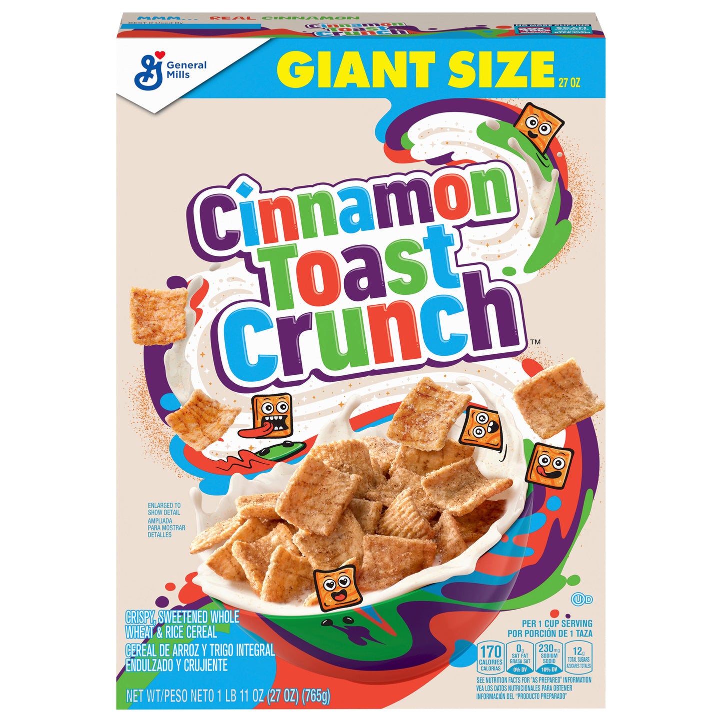 Cinnamon Toast Crunch, Breakfast Cereal with Whole Grain, 27 oz