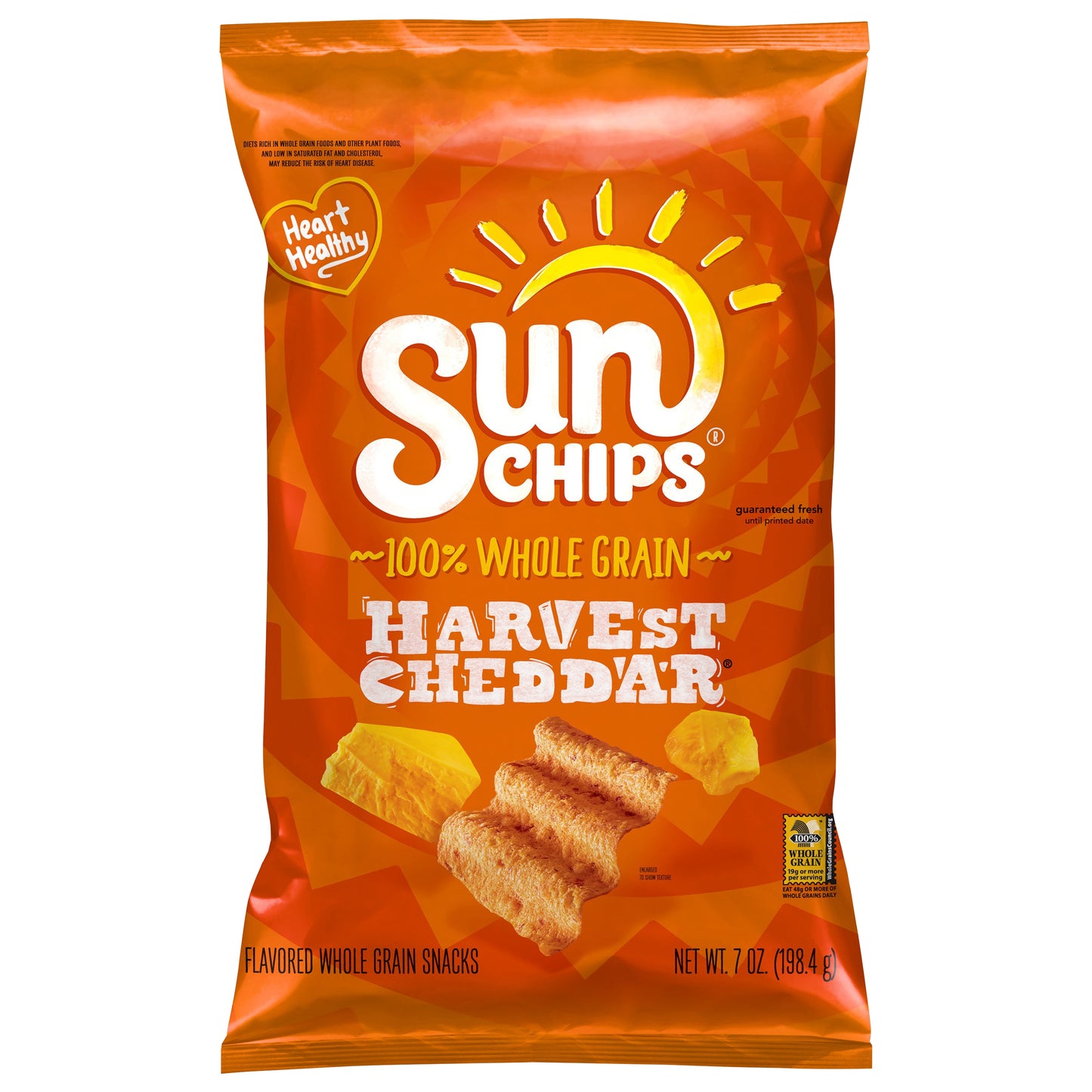 Sun Chips Harvest Cheddar Whole Grain Snacks 7 oz