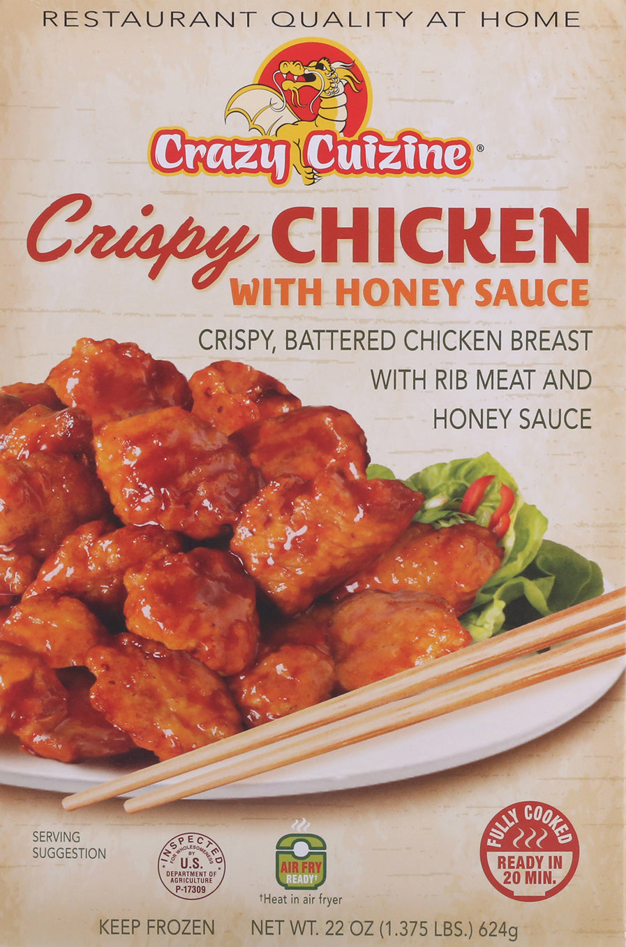 Crazy Cuizine Crispy Chicken with Honey Sauce 22 oz