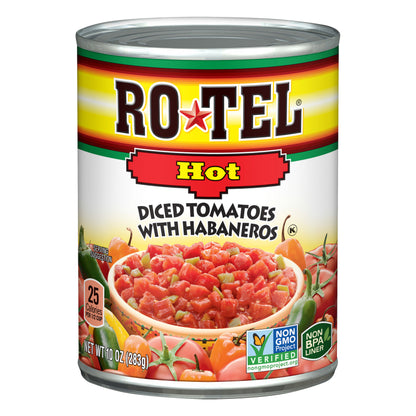 Rotel Hot Diced Tomatoes with Habaneros 10 oz
