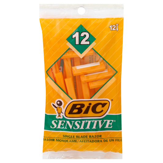 BiC Sensitive Single Blade Razor 12 ea