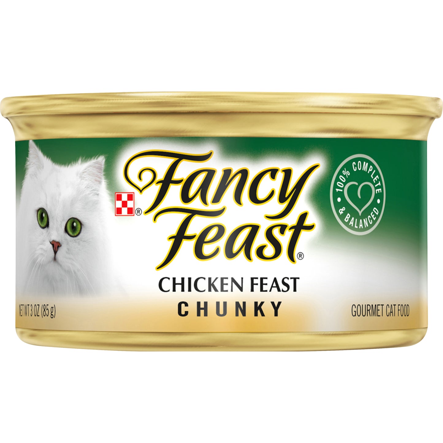 Purina Fancy Feast Grain Free Wet Cat Food, Chunky Chicken Feast - 3 oz. Can