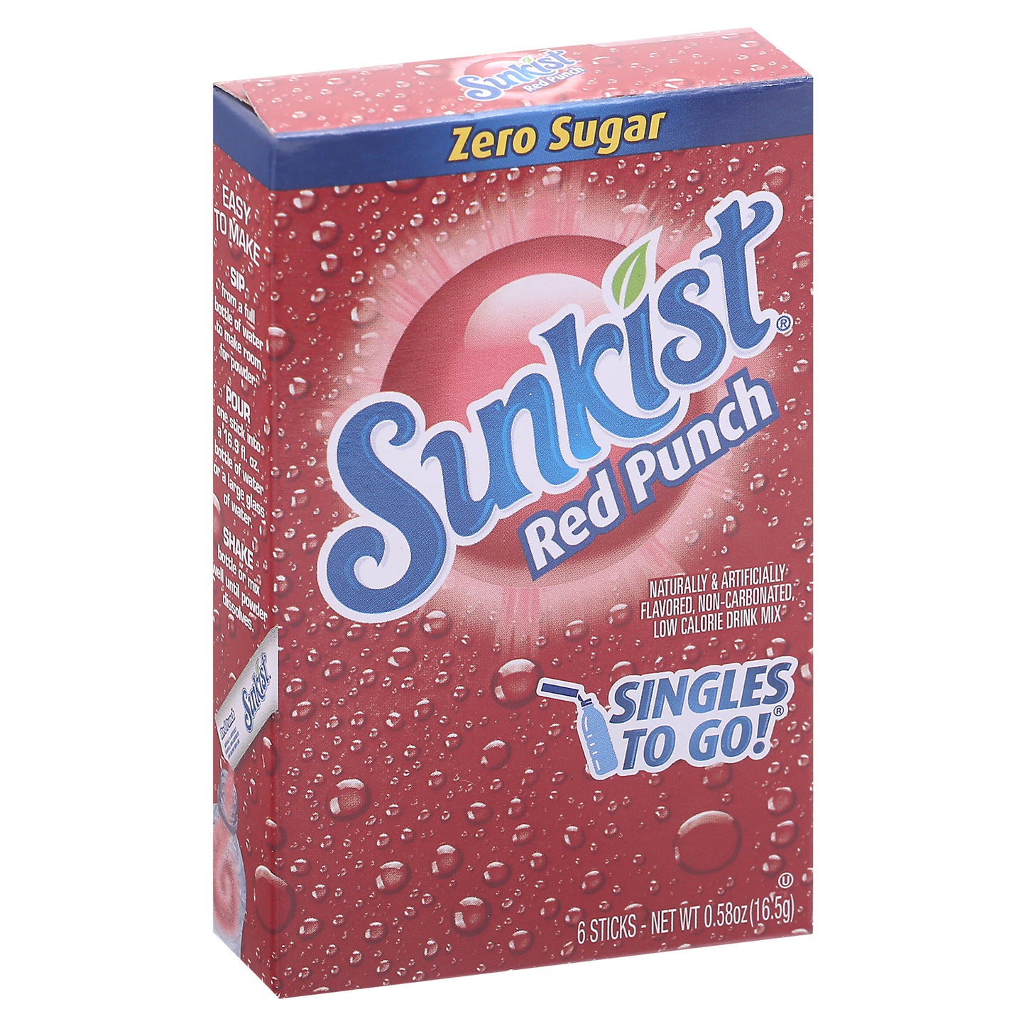 Sunkist Singles to Go! Zero Sugar Red Punch Drink Mix 6 ea Box