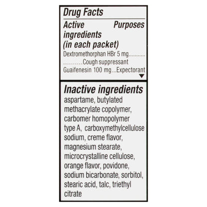 Mucinex Children's Orange Creme Flavor Cough 12 Granule Packets Box