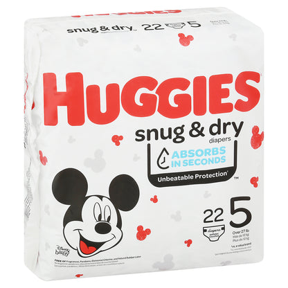 Huggies Snug & Dry 5 (Over 27 lb) Disney Baby Diapers 22 ea