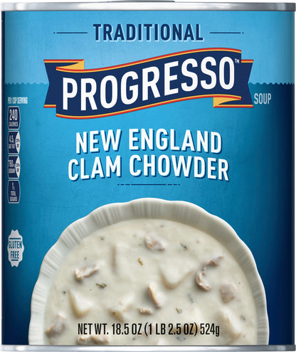 Progresso Traditional, New England Clam Chowder Soup, Gluten Free, 18.5 oz