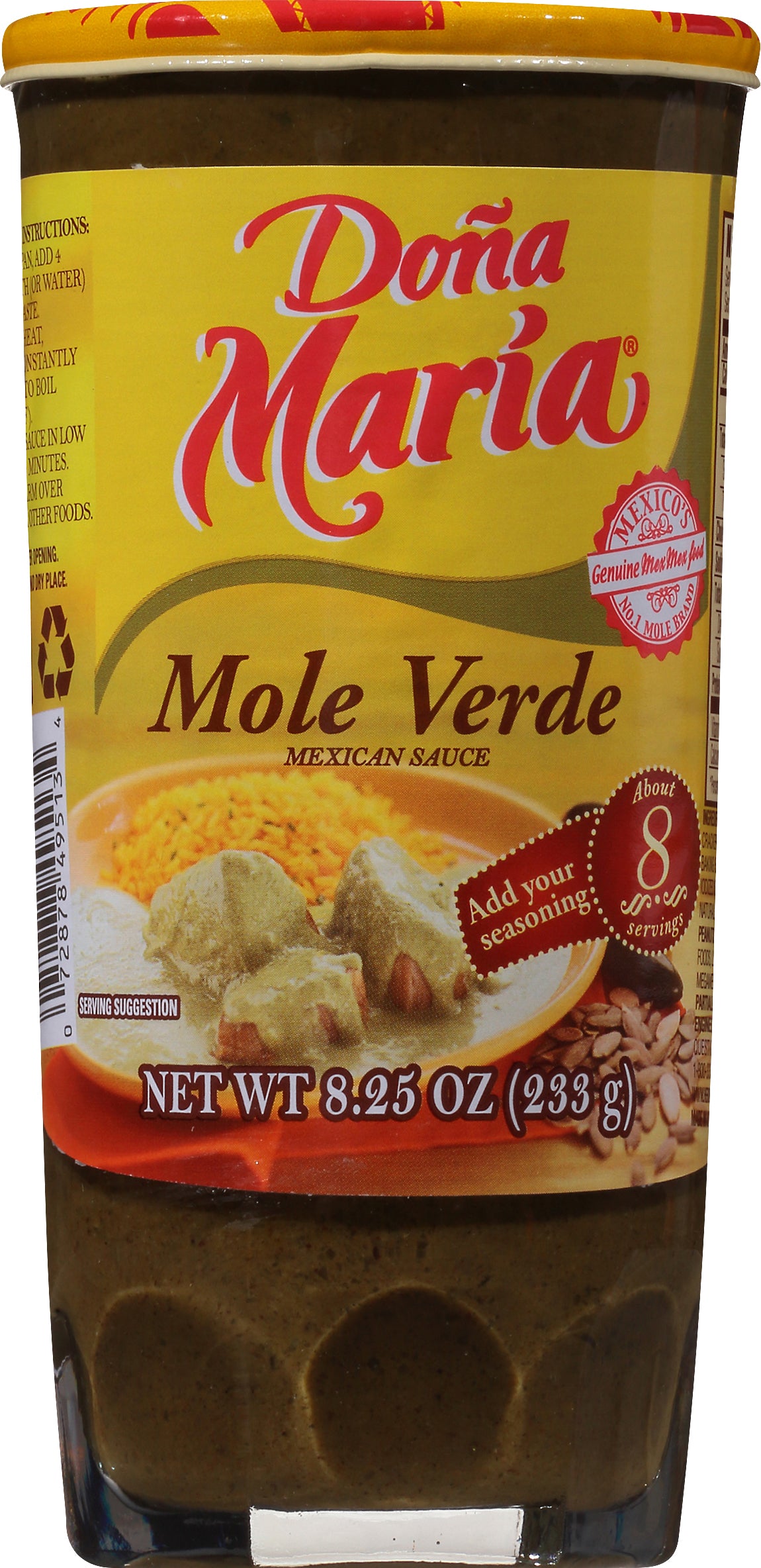 Doña María® Mole Verde Mexican Sauce 8.25 oz. Jar