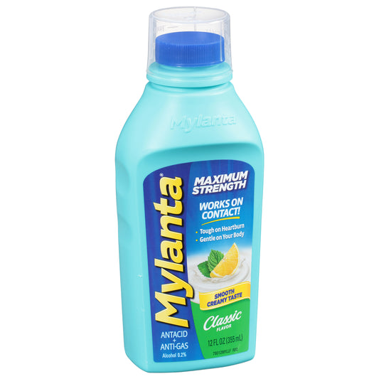Mylanta Maximum Strength Classic Flavor Antacid + Anti-Gas Liquid 12 fl oz
