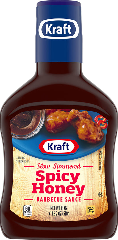 Kraft Spicy Honey Slow-Simmered Barbecue Sauce, 18 oz Bottle