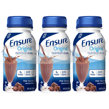 Ensure Original Nutrition Shake with 9 grams of protein, Meal Replacement Shakes, Milk Chocolate, 8