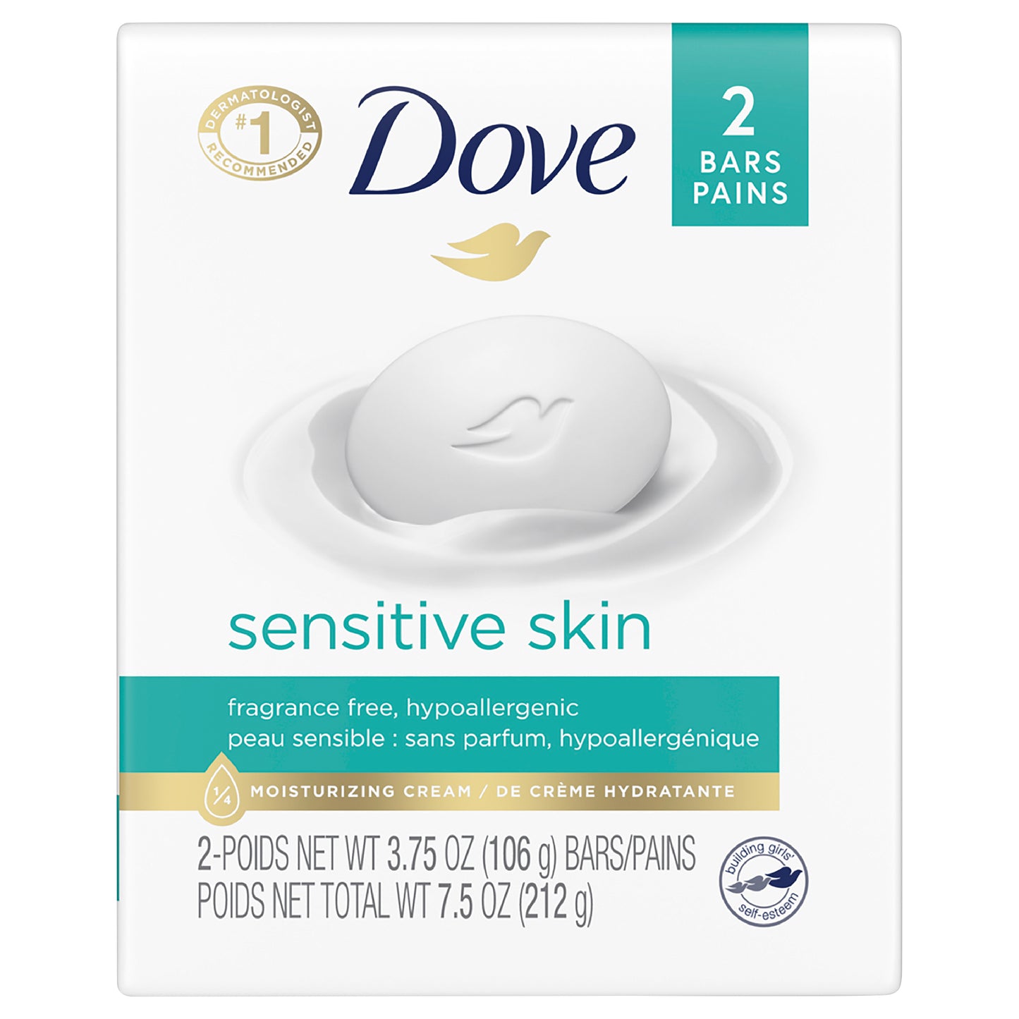 Dove Sensitive Skin Beauty Bar 2-3.75 oz Bars