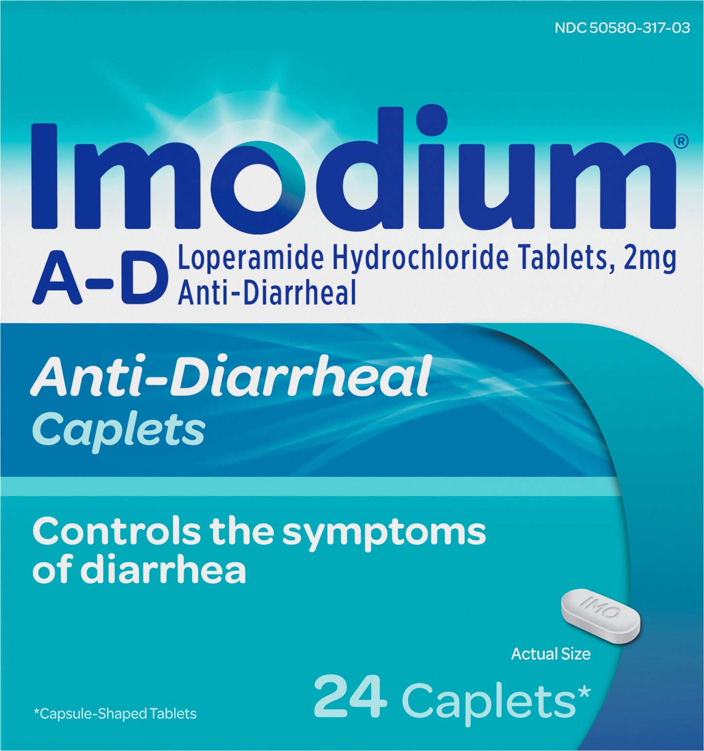Imodium A-D Diarrhea Relief Caplets, Loperamide Hydrochloride, 24 ct.