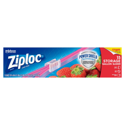 Ziploc Gallon Storage Slider Bags 15 ea