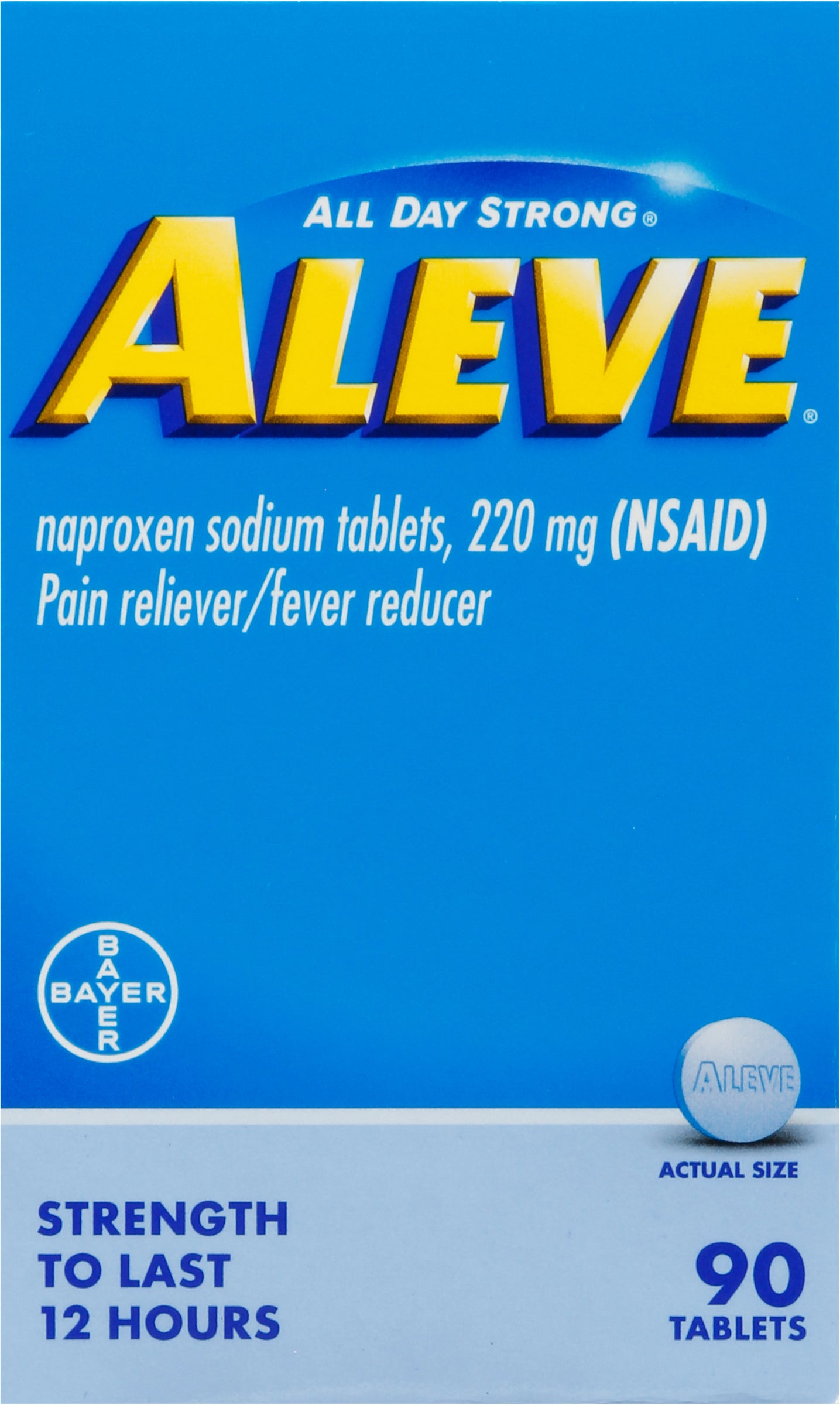 Aleve All Day Strong 220 mg Pain Reliever/Fever Reducer 90 Tablets