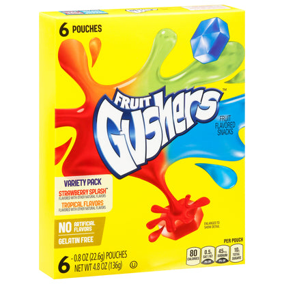 Fruit Gushers Variety Pack Strawberry Splash/Tropical Flavors Fruit Flavored Snacks 6 Pack