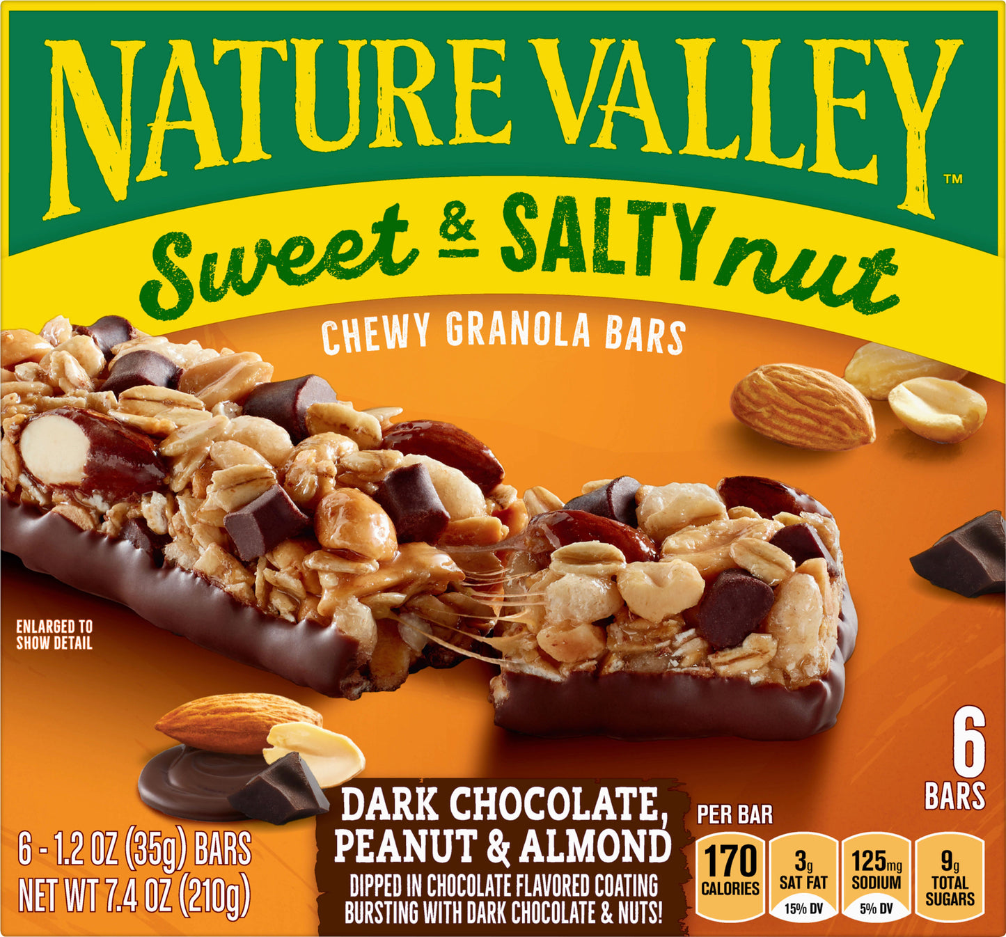 Nature Valley Sweet & Salty Nut Chewy Dark Chocolate Peanut & Almond Granola Bars 6 -1.2 oz Bars