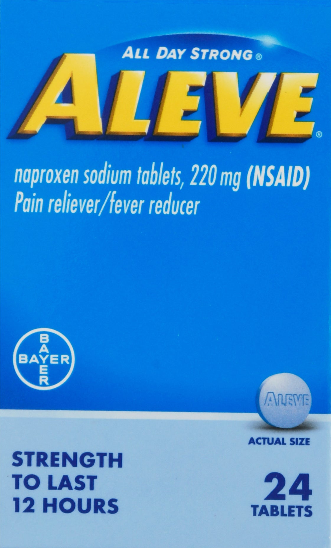 Aleve All Day Strong 220 mg Pain Reliever/Fever Reducer Tablets 24 ea Box