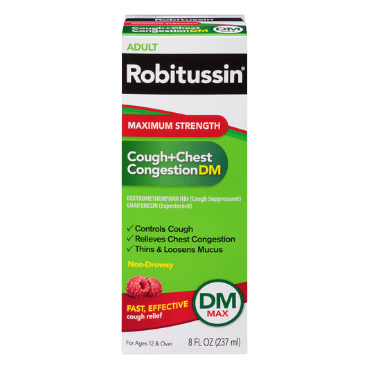 Robitussin Adult Non-Drowsy Maximum Strength Cough + Chest Congestion 8 oz