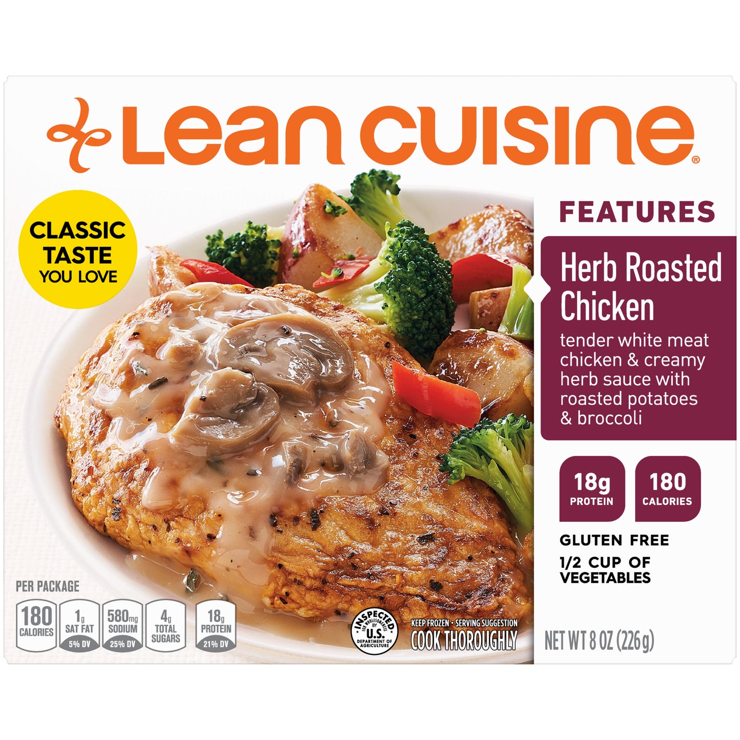 LEAN CUISINE FEATURES Herb Roasted Chicken 8 oz. Box