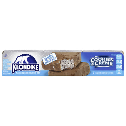 Klondike Cookies & Creme Ice Cream Bars 6 bars 4 fl oz Wrapper 6 ea Box