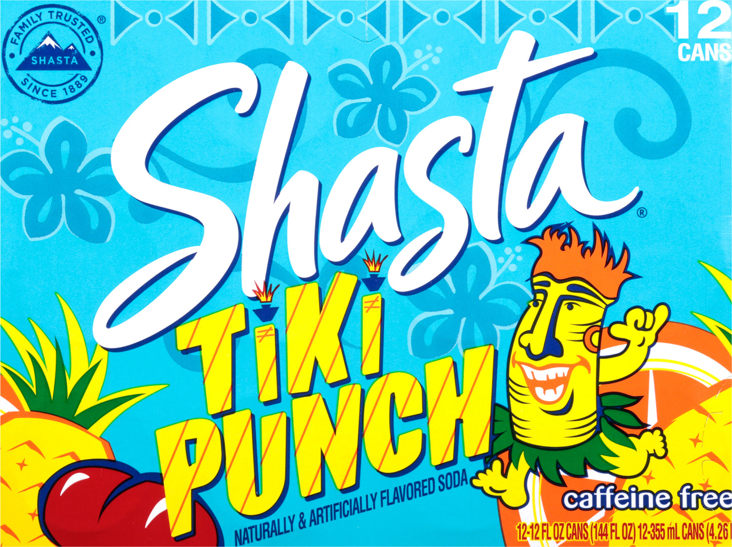 Shasta Caffeine Free Tiki Punch Soda 12 - 12 fl oz Cans