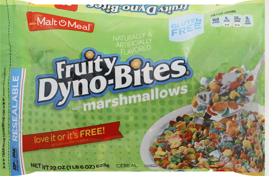 Malt O Meal Family Size Fruity Dyno-Bites with Marshmallows Cereal 22 oz