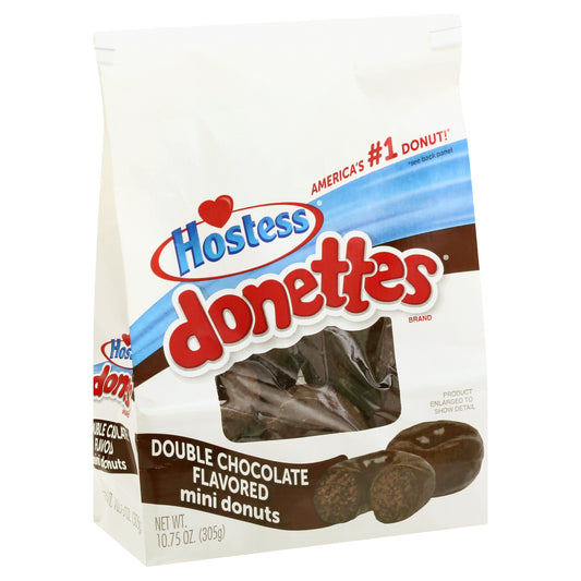 Hostess Donettes Double Chocolate Flavored Mini Donuts 10.75 oz