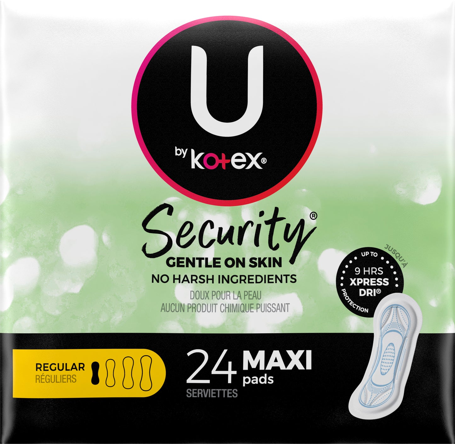 U by Kotex Security Regular Maxi Pads Regular 24 ea