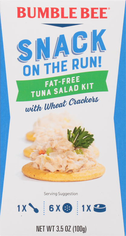 Bumble Bee® Snack on the Run! Fat-Free Tuna Salad with Wheat Crackers Kit 3.5 oz. Box
