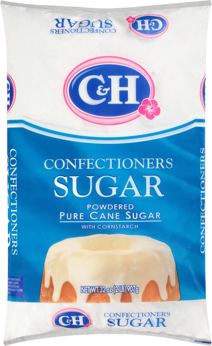 C&H® Confectioners Sugar Powdered Pure Cane Sugar with Cornstarch 2 lb. Bag