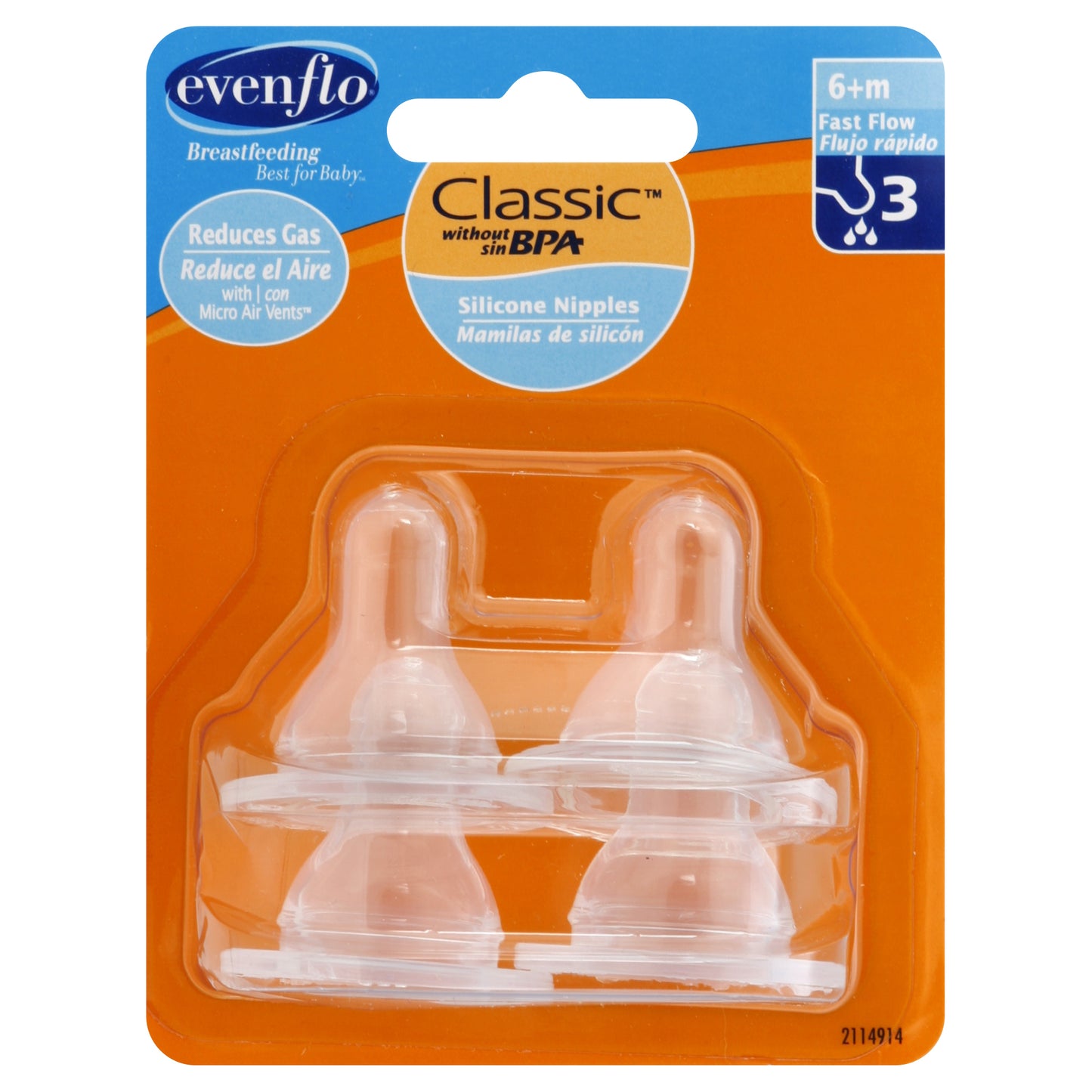 Evenflo Nipples 4 ea