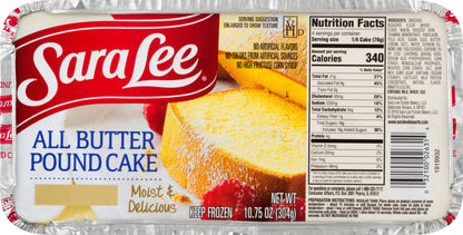 Sara Lee All Butter Pound Cake 10.75 oz