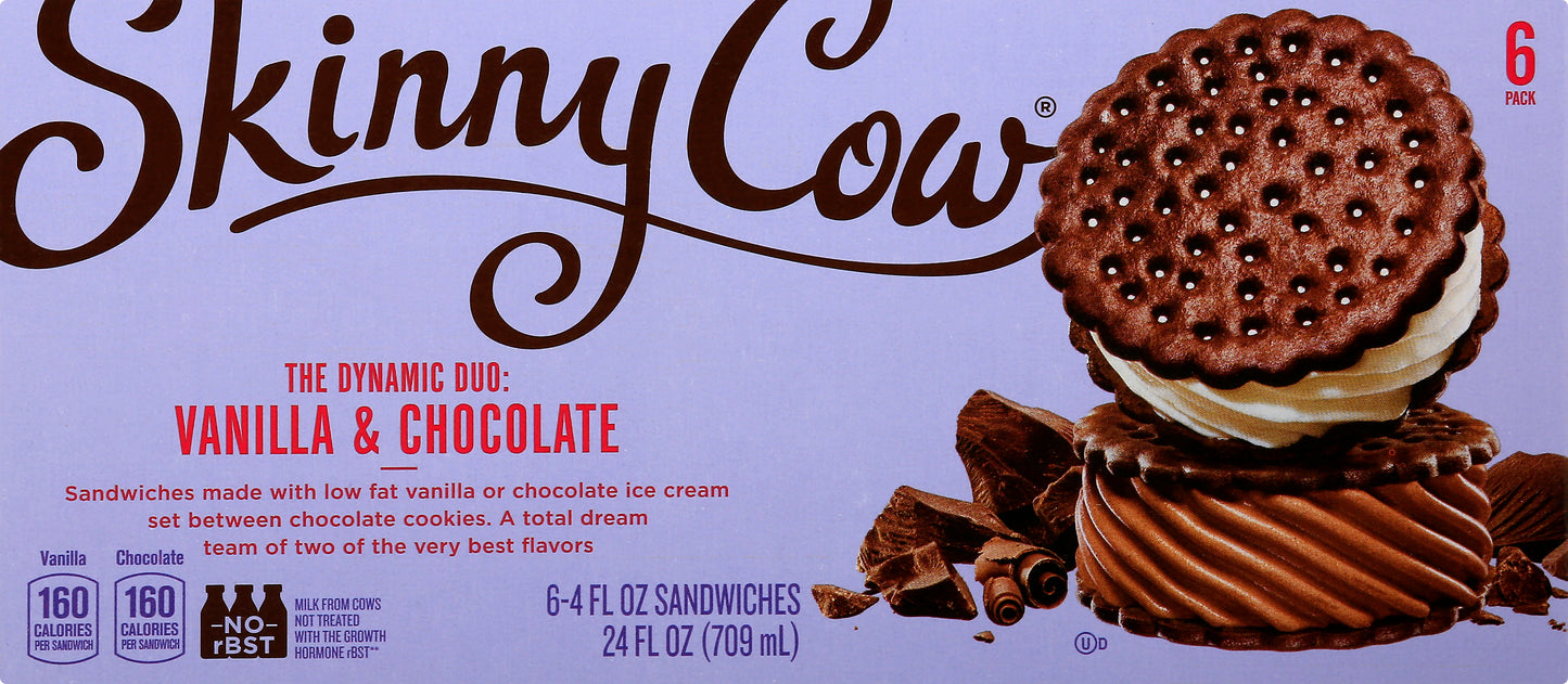 Skinny Cow Ice Cream Sandwiches 6 ea