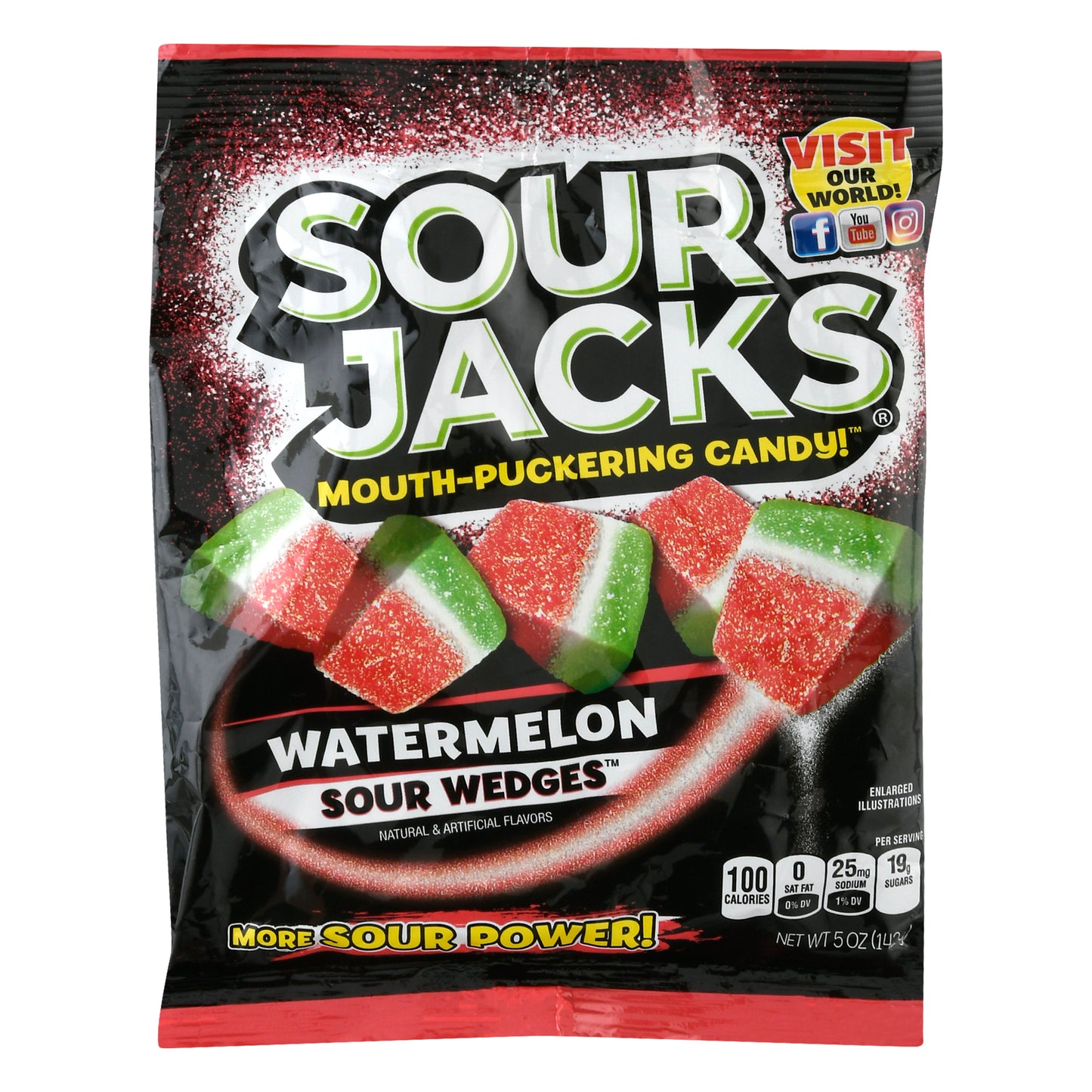 Sour Jacks Sour Wedges Watermelon Candy 5 oz
