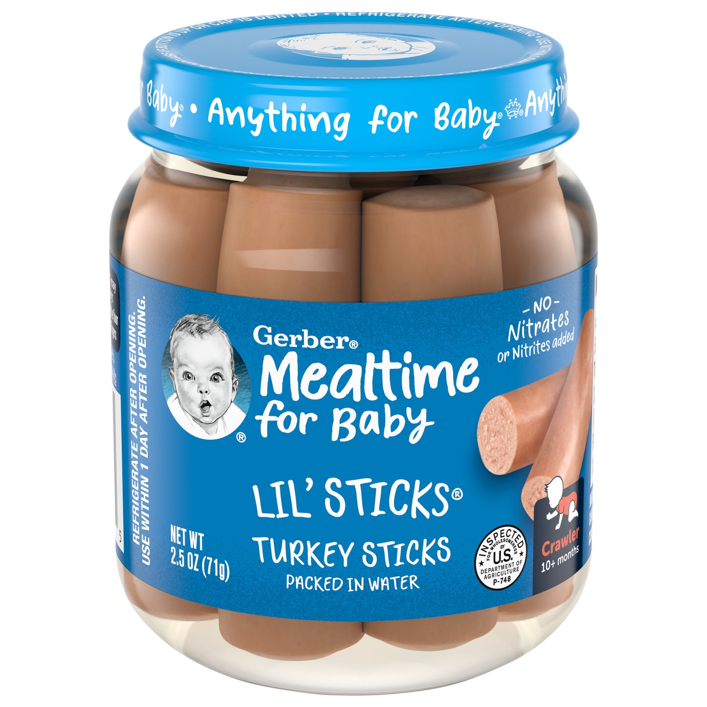 Gerber Lil' Sticks Mealtime for Baby 10+ Months Crawler Turkey Sticks 2.5 oz
