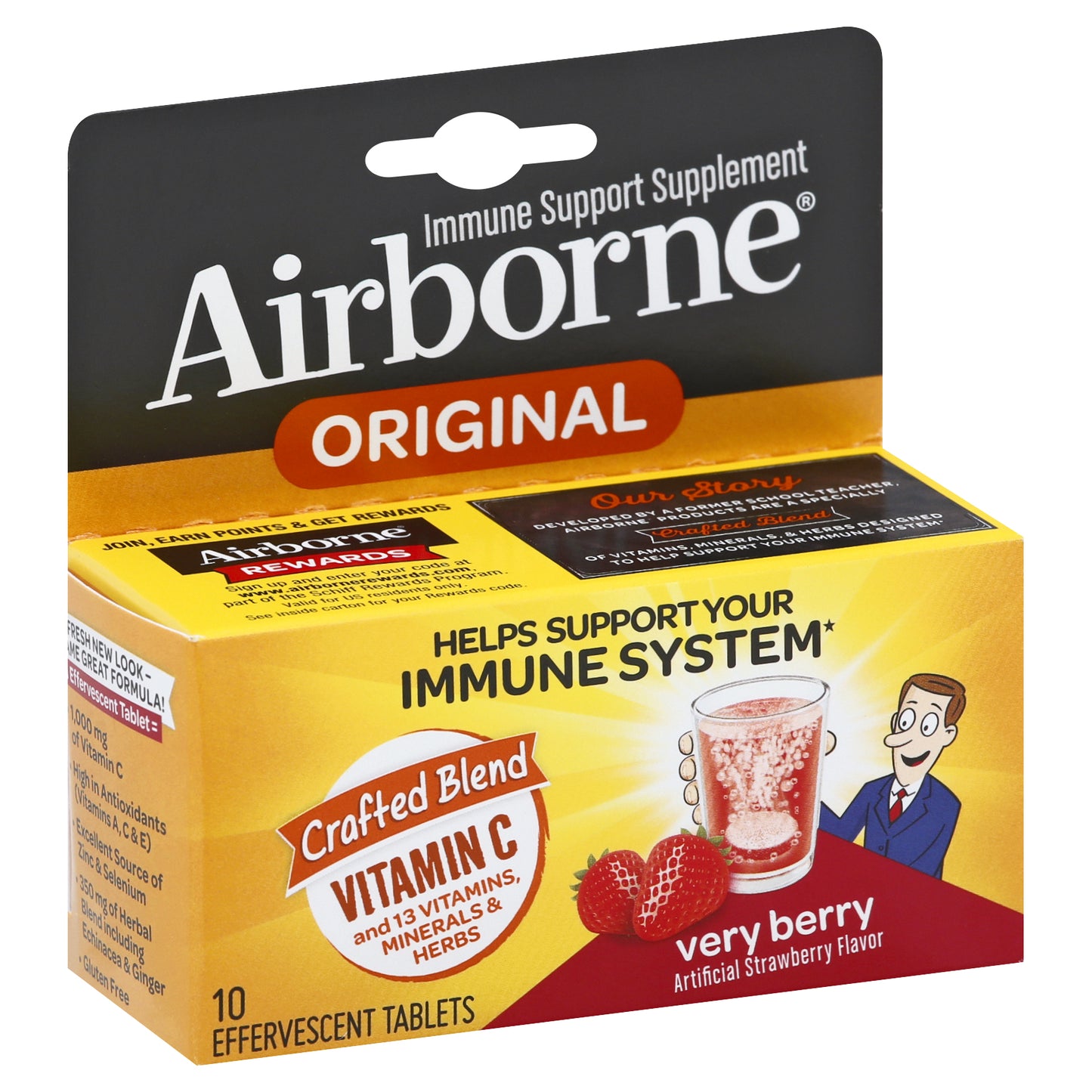 Airborne Original Effervescent Tablets Very Berry Immune Support 10 ea