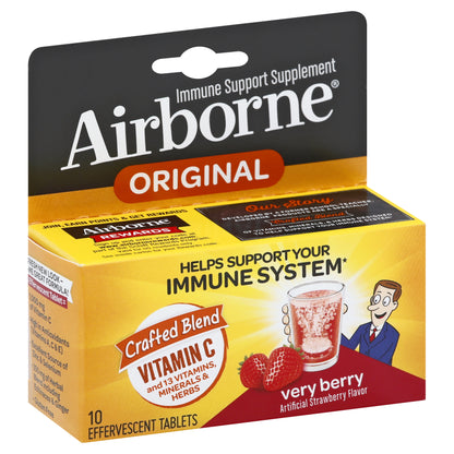 Airborne Original Effervescent Tablets Very Berry Immune Support 10 ea