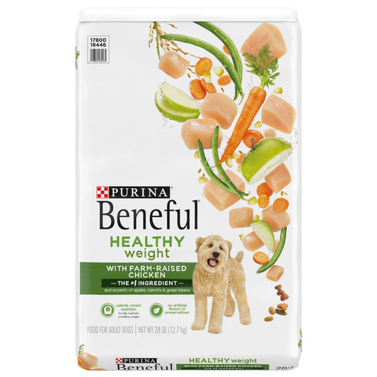 Purina Beneful Healthy Weight Dry Dog Food, Healthy Weight With Farm-Raised Chicken - 28 lb. Bag