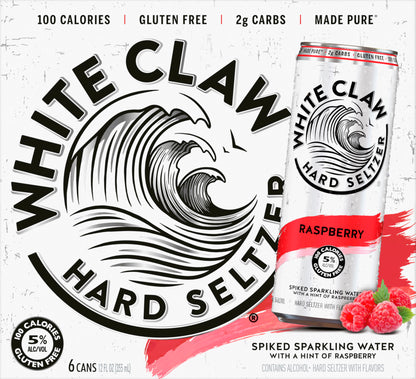 White Claw 6 Pack Spiked Raspberry Hard Seltzer 6 ea