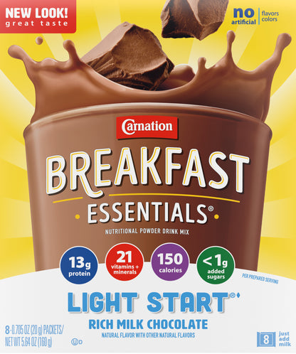Carnation Breakfast Essentials Light Start Rich Milk Chocolate Powder