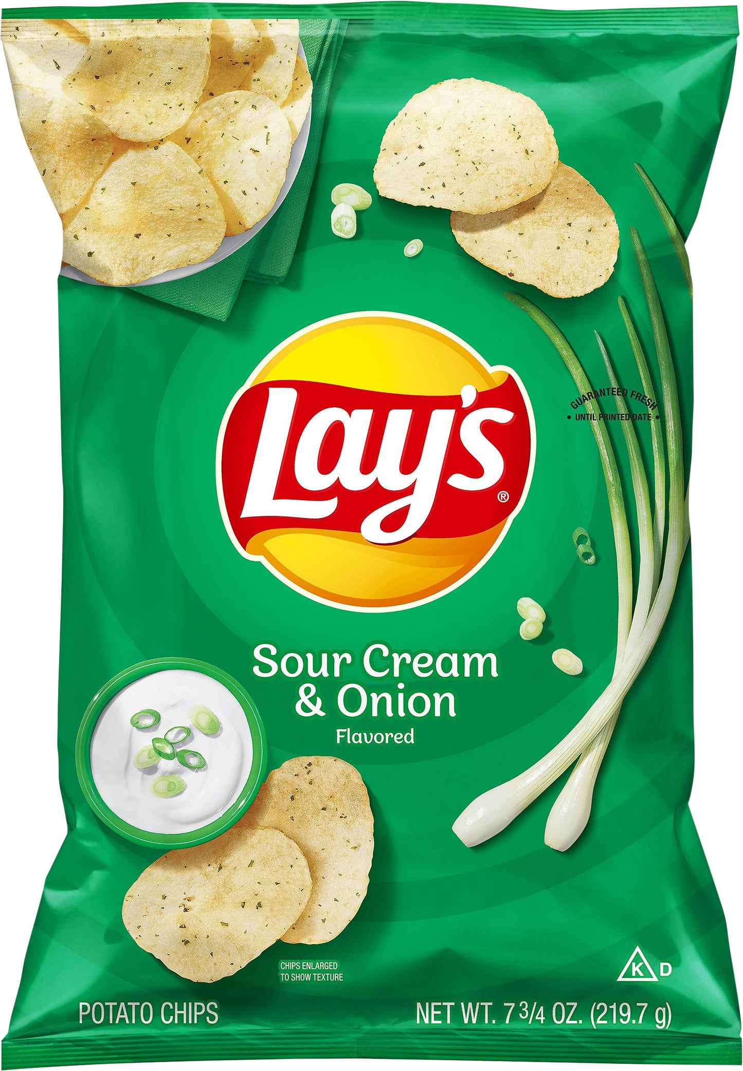 Lay's Sour Cream & Onion Flavored Potato Chips 7.75 Ounce Bag