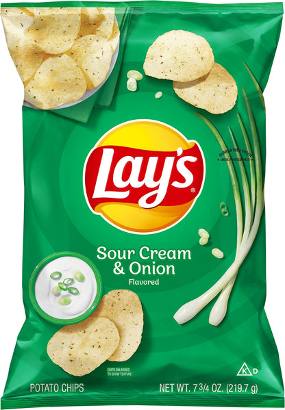 Lay's Sour Cream & Onion Flavored Potato Chips 7.75 Ounce Bag