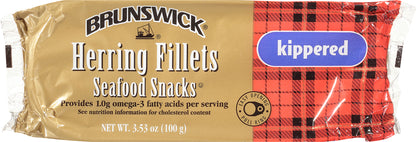 Brunswick® Kippered Herring Fillets Seafood Snacks 3.53 oz. Pack