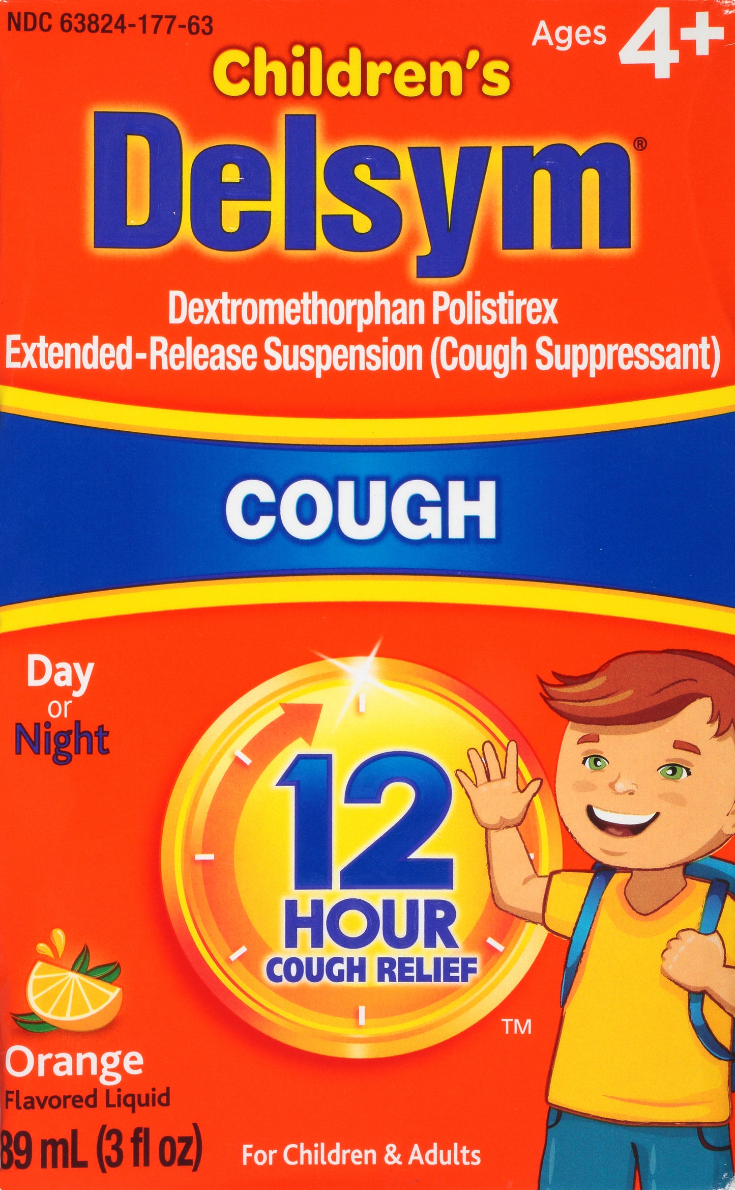 Delsym Children's Liquid Orange Flavored Cough Relief 89 ml