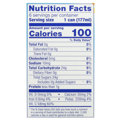 Dole Pineapple 100% Juice 6 - 6 fl oz Cans