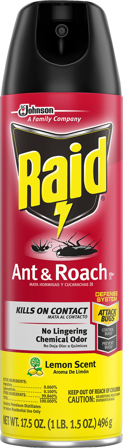 Raid Lemon Scent Ant & Roach Killer 17.5 oz