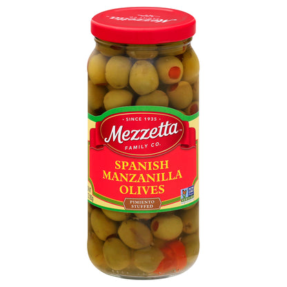 Mezzetta Pimento Stuffed Spanish Manzilla Olives 10 oz