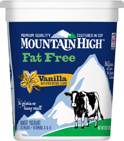 Mountain High Fat Free Nonfat Vanilla Yoghurt 32 oz