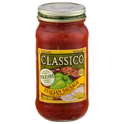 Classico Italian Sausage With Peppers and Onions Pasta Sauce, 24 oz Jar