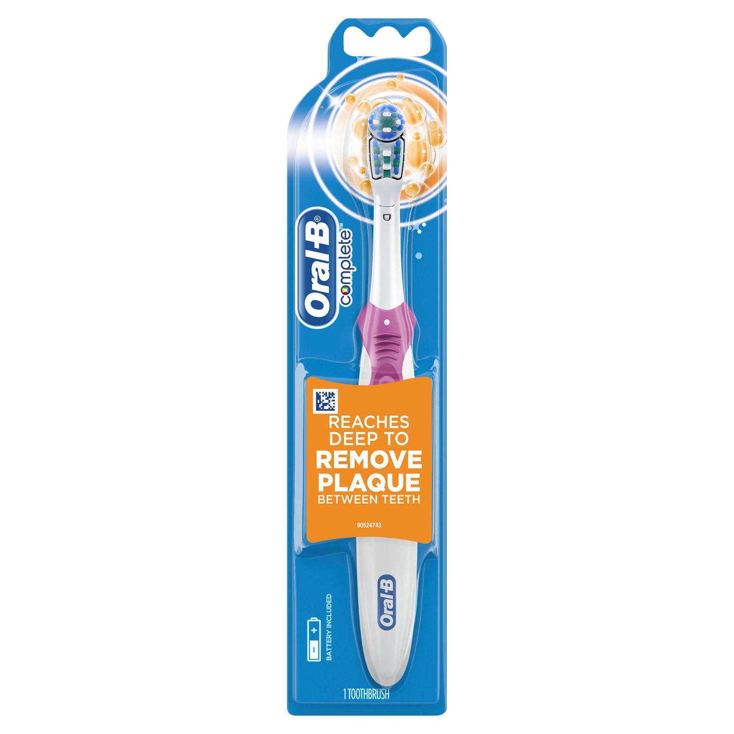 Oral-B Complete Battery Powered Toothbrush, 1 Count, Colors May Vary